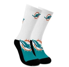 Miami Dolphins Socks Unisex One Size Fits Most NFL Football Teams