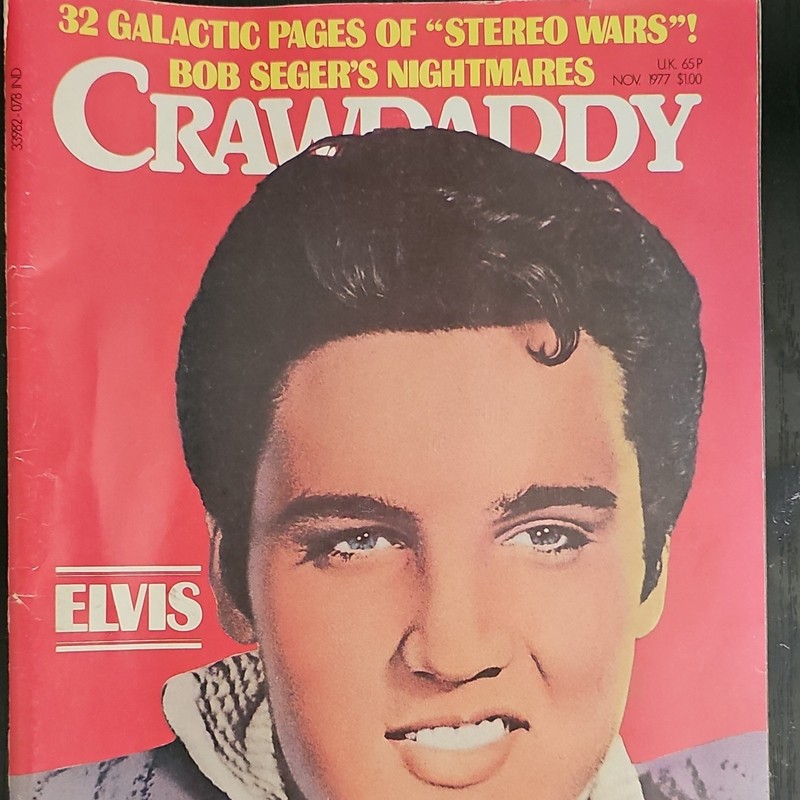 Crawdaddy Magazine November 1977 Issue #97 Elvis Cover Illustrated Rock