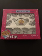Vintage 1989 Barbie 12-Piece China Tea Set In Original Box