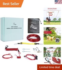 Durable Dog Tie-Out Cable: 50/75/100/150/200FT Heavy-Duty Zip Line for All Dogs