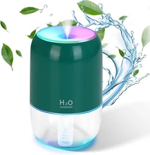 Mini Humidifiers for Bedroom, 200ml Cool Mist Humidifiers for Home Nursery In...
