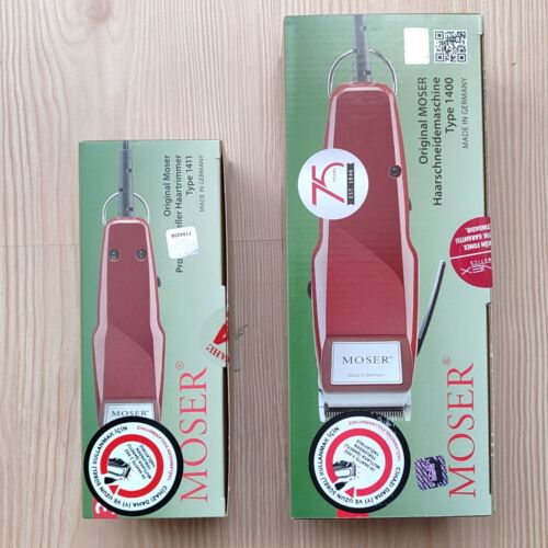 Moser Set 1400 Hair Clipper + 1411 Mini Trimmer Barber Classic Corded red Athent - Picture 3 of 7