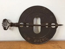 Antique Griswold New American Reversible Flue Chimney Damper 7" Rustic Cast Iron