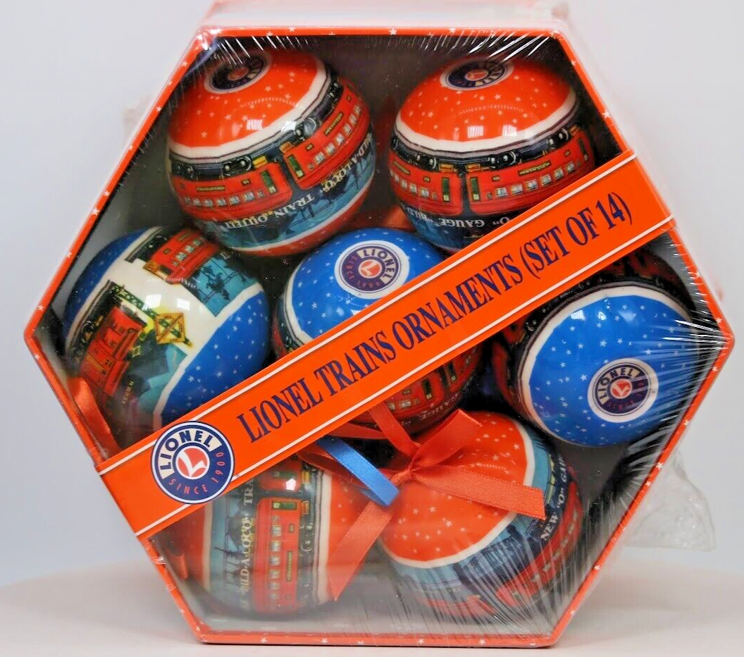 NIB LIONEL TRAINS  CHRISTMAS ORNAMENTS (SET OF 14) SEALED