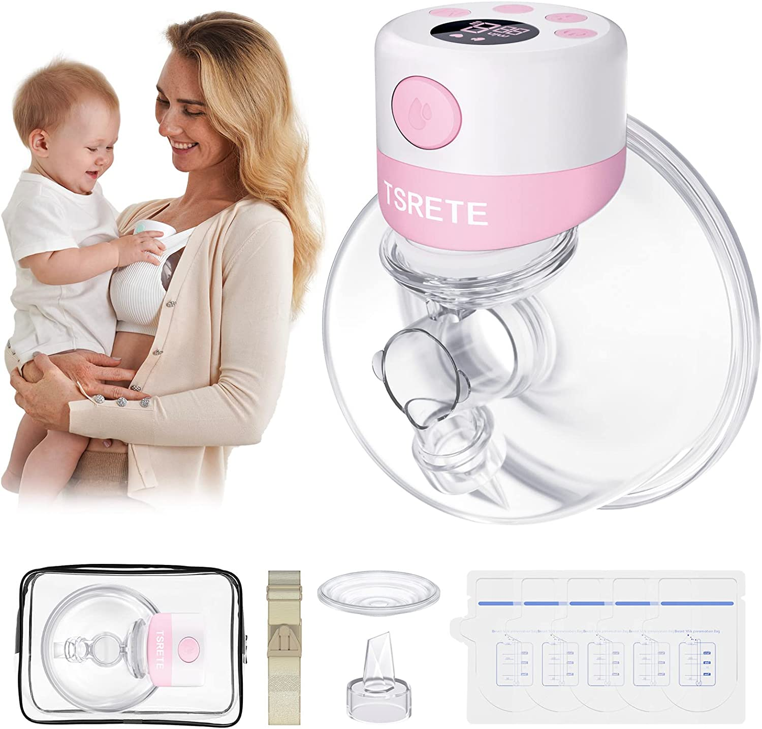 Breast Pump, Wearable Breast Pump, Electric Hands-Free Breast Pumps with 2 Modes-image