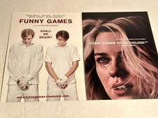 FUNNY GAMES lot of 2 large 7 X 5 Movie promo postcards 2007 Naomi Watts