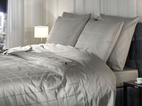 Heckett & Lane Mako-Satin BettwäSche 155X220 Diamante Glacier Grey Karo Wende