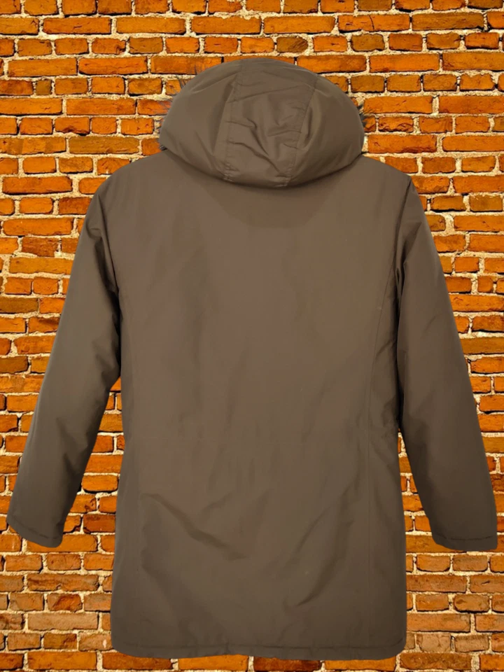 CHAQUETA ABRIGO MUJER LANDS' END WINDSTOPPER TALLA UK 6-8 MARRÓN ACOLCHADO INVIERNO CAPUCHA Foto 4 de 4