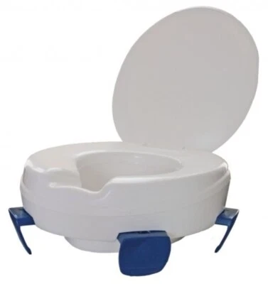 STOCK-FACHMANN Toilettensitzerhöher Clipper mit Deckel WC Sitz WC Sitzerhöhung Krankenpflege