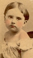 POUTY FACED CHILD, SUN DRESS. TINTED CDV, SAVANNAH, GA.