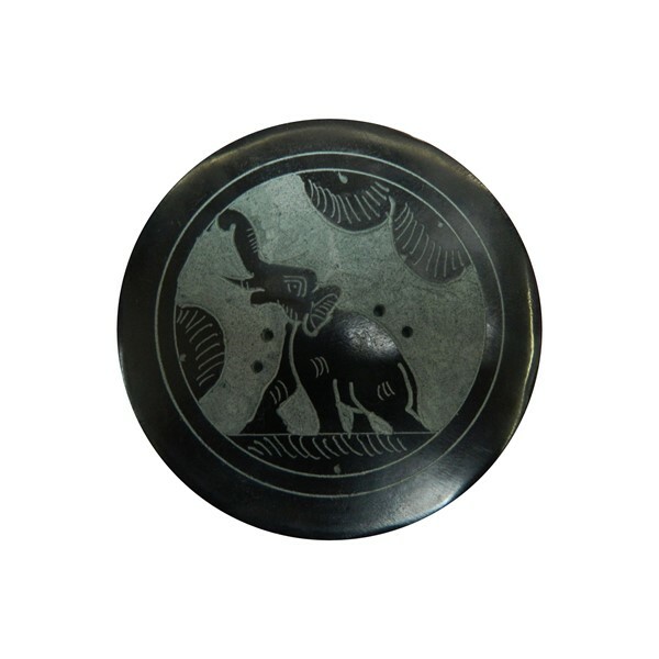 Räucherstäbchenhalter Speckstein Teller Elefant Schwarz