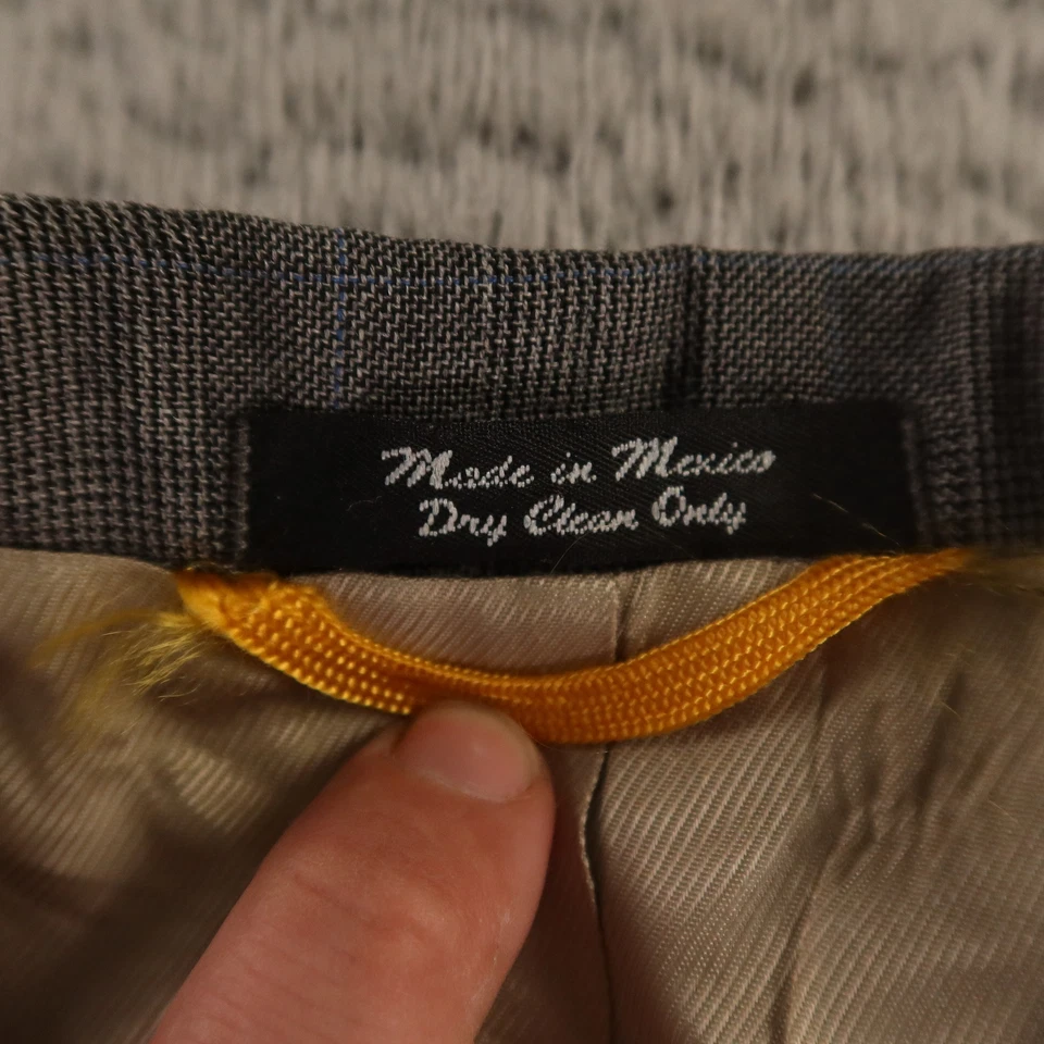 Chaqueta Bill Blass M MT Gris Azul Príncipe de Gales Cuadros 100% Lana Blazer 40L Foto 3 de 4