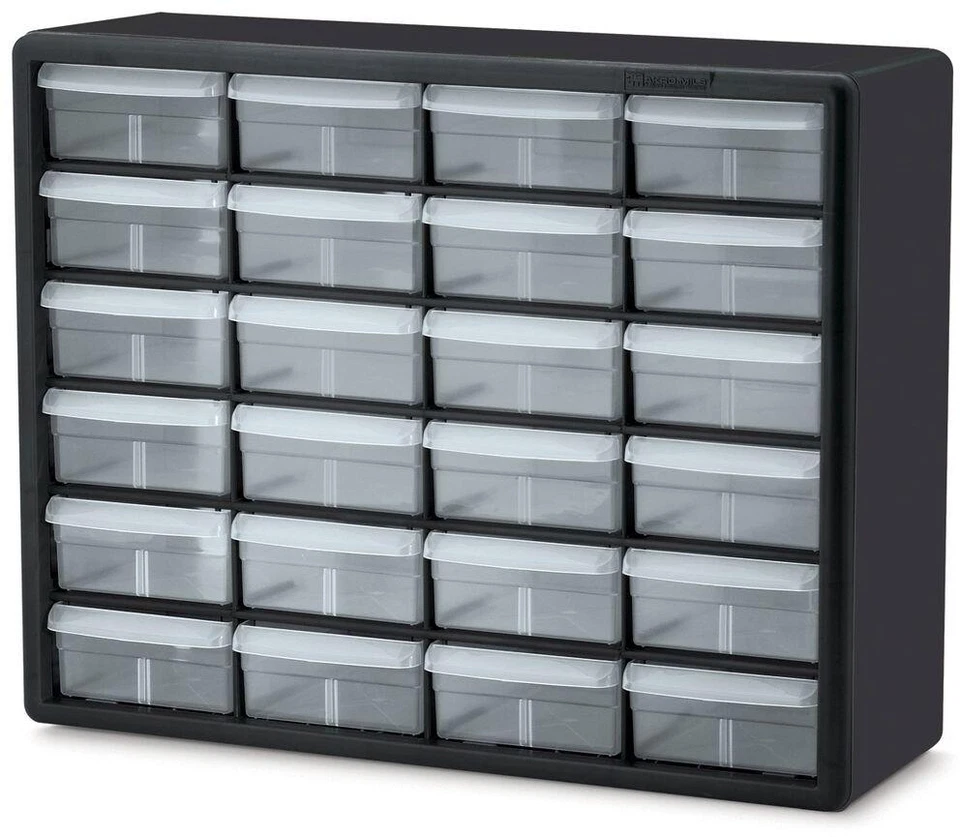 Small Parts Organizer Storage Cabinet 24-Compartment Drawers Bins Hardware Tool - Image 2 of 2