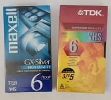 Maxell GX-Silver High Quality T-120 VHS PLUS TDK Superior Quality T-120 Lot of 2