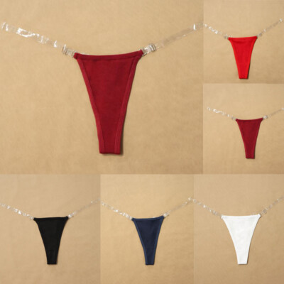 Sexy Women Transparent Waist Strap T back Thong G-string Panties Lingeries Brief