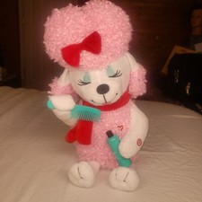 Gemmy Christmas Pink Poodle Dog Animated Plush Dances Sings Hairdresser
