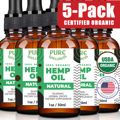 #ad #ad USDA Organic Hemp Oil Cold Pressed Stress Pain Sleep 5 Pack Made in USA $19.29