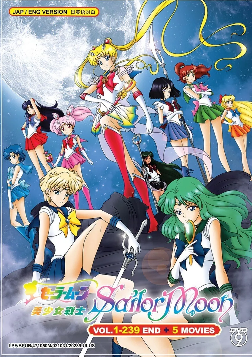 Sailor Moon (VOL.1-239 + Crystal + 3 Movie + Eternal 1&2) ~ English Version  ~DVD