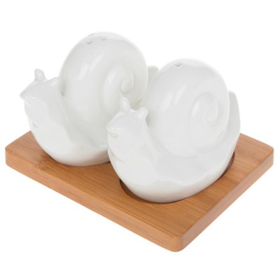 Schnecke weiß Salz & Pfefferstreuer Set