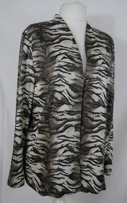 HERMANN LANGE Stretch Blusen Jacke Tiger Glitzer Elegant Größe 46/48 WIE NEU! - Bild 1 von 4