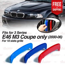 M-sport 10 Slats Kidney Grille Colour Covers For Bmw 3 Ser E46 M3 2000-06 Coupe