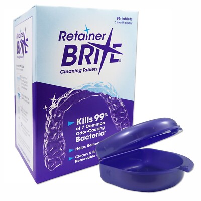 Retainer Brite & Case ~ Reinigungstablette Uni Glitzer Farbe Aufbewahrungsbox ohne Verpackung