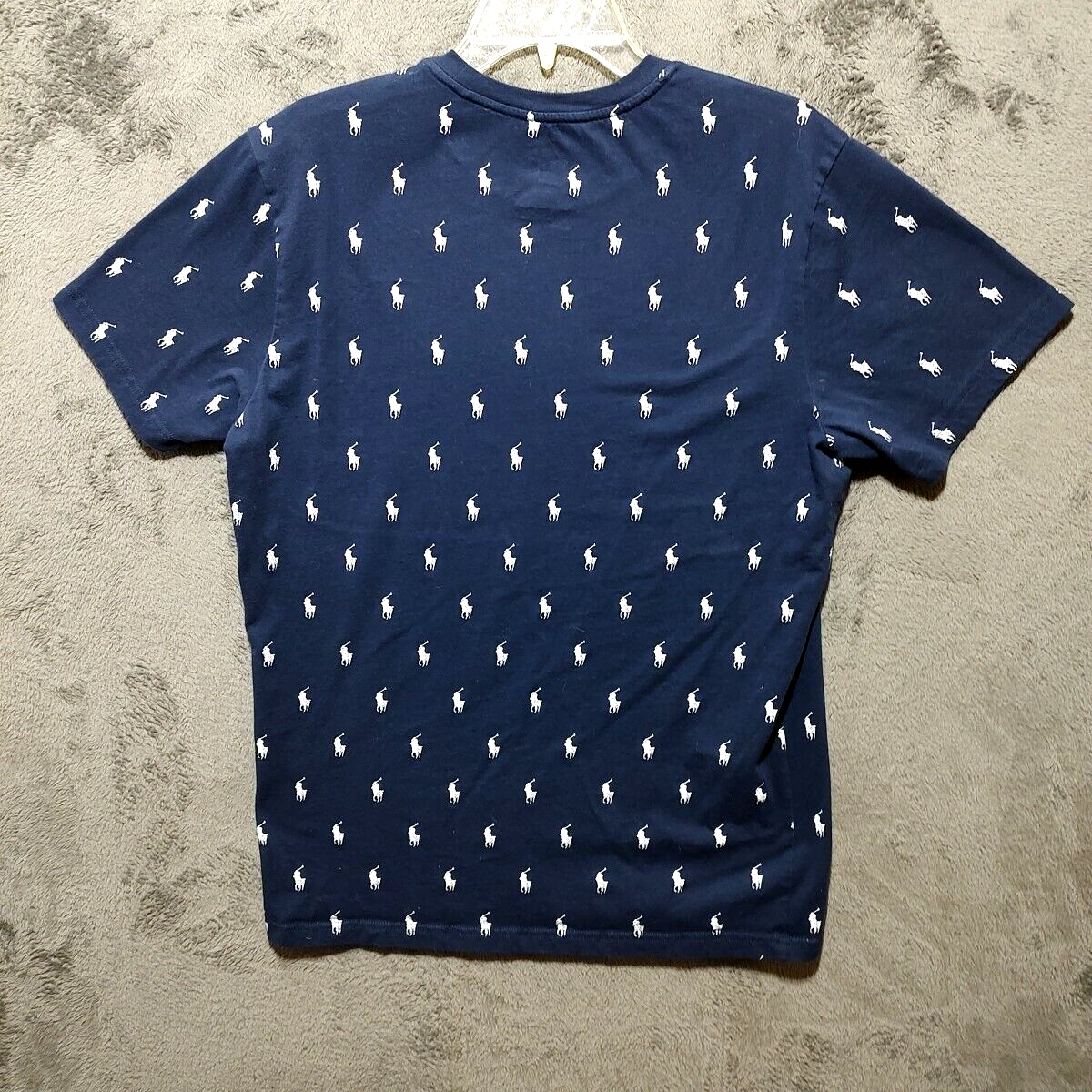 POLO Ralph Lauren camicia adulto blu medio grafica pony logo manica corta uomo