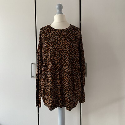 V By Very Cut Out Langarmshirt Größe 12 Animal Print