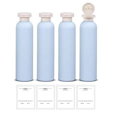 8.8oz 4pack Refillable Travel Shampoo and Conditioner Bottles Travel Size con...