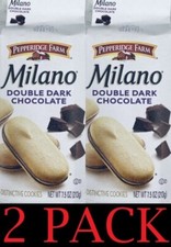 2x Pepperidge Farm Milano DOUBLE DARK CHOCOLATE Cookies 7.5 oz Bag - 2 PACK