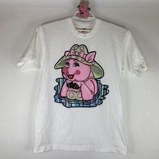 Vtg Fancy Anthropomorphic Pig Bathing Suit Tee w/ Slide Clip Single Stitch FotL