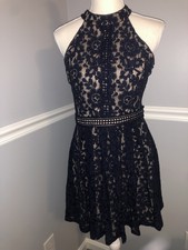 Altar’d State Dress Size M Lace Sleeveless High Neck Fit and Flare Skater