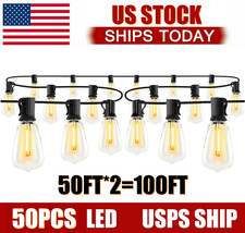 100FT Outdoor String Lights for Patio Waterproof Connectable LED Balcony Lights