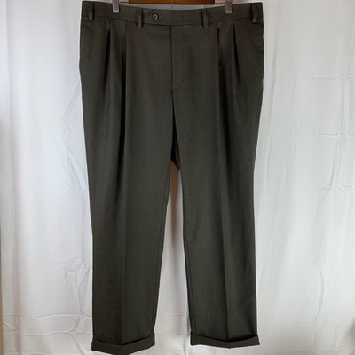 Ralph Lauren Dress Pants Mens 40x29 (fit 38x29) Brown Pleated Cuffed Trousers