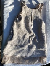 ZARA kids Dress Sz 11/12 NWOT Beige Overall Dress a/ pockets