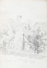 E. LEE (19th century), St Martin's Curch, Canterbury, circa 1870, pencil Romanticism