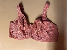 Breezies Wild Rose Lace Seamless Underwire Bra-Foxglove-46D-NEW-A260366