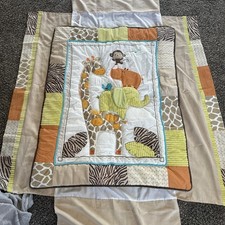 Carter s Jungle Animals Crib Comforter Bed Skirt Set Giraffe Monkey Rhino