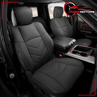 Black Seat Covers For 2019-2026 Ram 1500 Crew Cab Pickup Front Rear Row Full Set