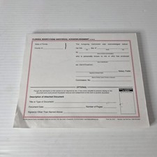 Florida Individual Acknowledgment About 100 Sheets Short Form Pad