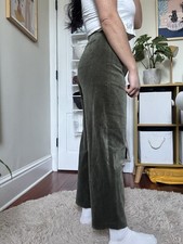 Talbots Corduroy Pants Womens 2P Green Vintage Stretch Cotton Blend