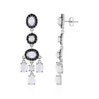 Cavill Ohrringe Mondstein 925 Sterling Silber Platin 11,11Ct Elegant