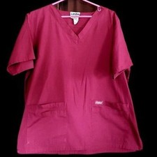 Landau Medical Nursing Scrub Top 5 Pocket - Unisex Size L - Wine