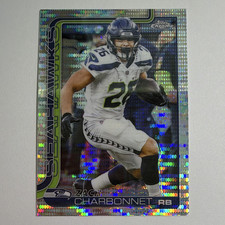 Topps 2025 Topps Chrome Zach Charbonnet Rookie Card #279 Seattle Seahawks. rookie card picture