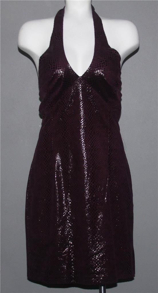 VTG CACHE Shimmery Textured Python Snakeskin Plum… - image 1