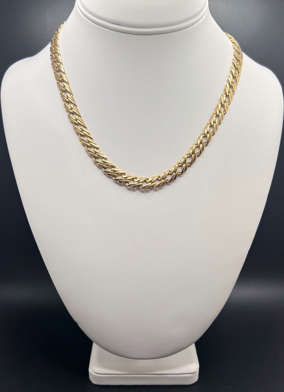 Vintage Gold Tone Flat Link Chain 17.75” Length 26g Very Nice!
