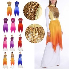 US Women Worship Praise Dance Dress Worship Overlay Tunic Liturgical Dancewear