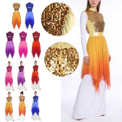 US Women Worship Praise Dance Dress Worship Overlay Tunic Liturgical Dancewear