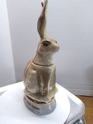Jim Beam Texas Jack Rabbit Bourbon Bottle Decanter Odessa Prairie Hare Empty