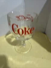 Vintage Coca Cola Large Glass Advertising Coke Soda 80s Goblet